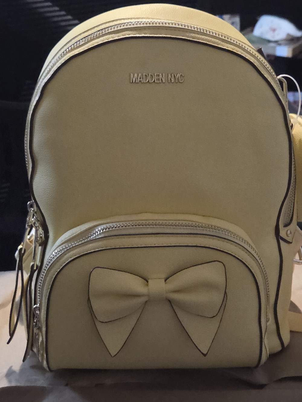 Steve Madden Yellow Bow Mini Backpack